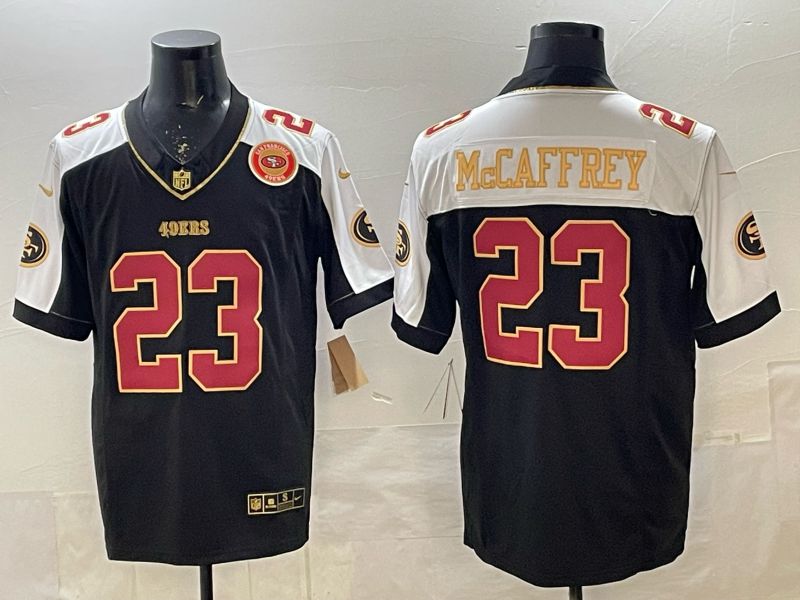 Men 2026 Nike San Francisco 49ers #23 Mccaffrey Black 3th generation Thorwback Limited NFL Jersey 02->new england patriots->NFL Jersey